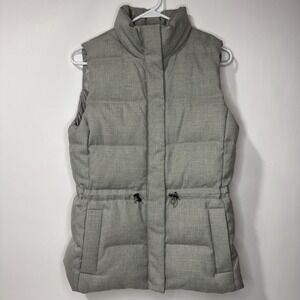 Banana Republic Women's Puffy Vest Size S Gray Full Zip/button